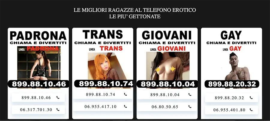 telefono erotico sulla linea erotica