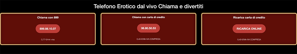 Telefono Erotico a 0,49€/min con Carta | Sesso Telefonico e Linea Erotica 24h